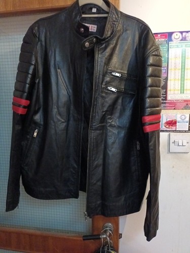Leatherette biker jacket xxl - leatherette,
