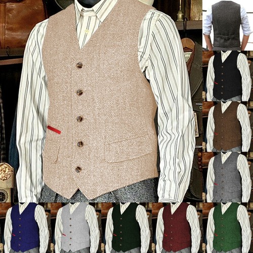 Vintage mens suits tweed vests - suits,