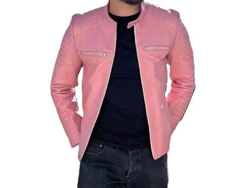 Men baby pink - pink, lambskin