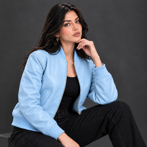 Women leather classic bomber - women's,